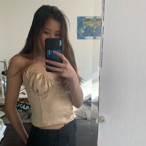 gold bustier tank